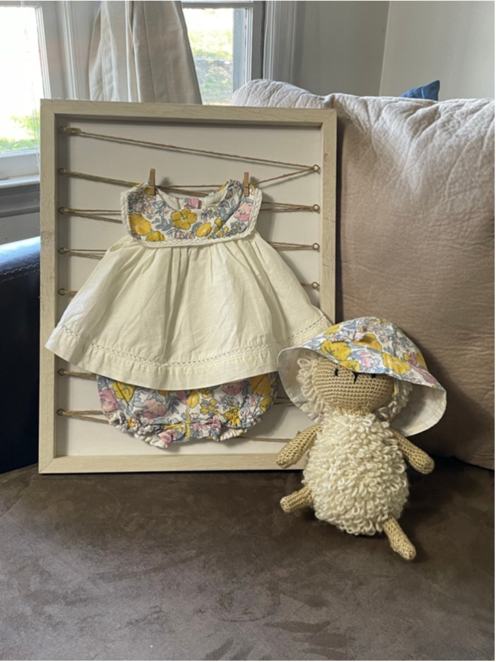 Girls Rachel Zoe 3 piece Floral ruffle butt bloomer 12 Months with Hat